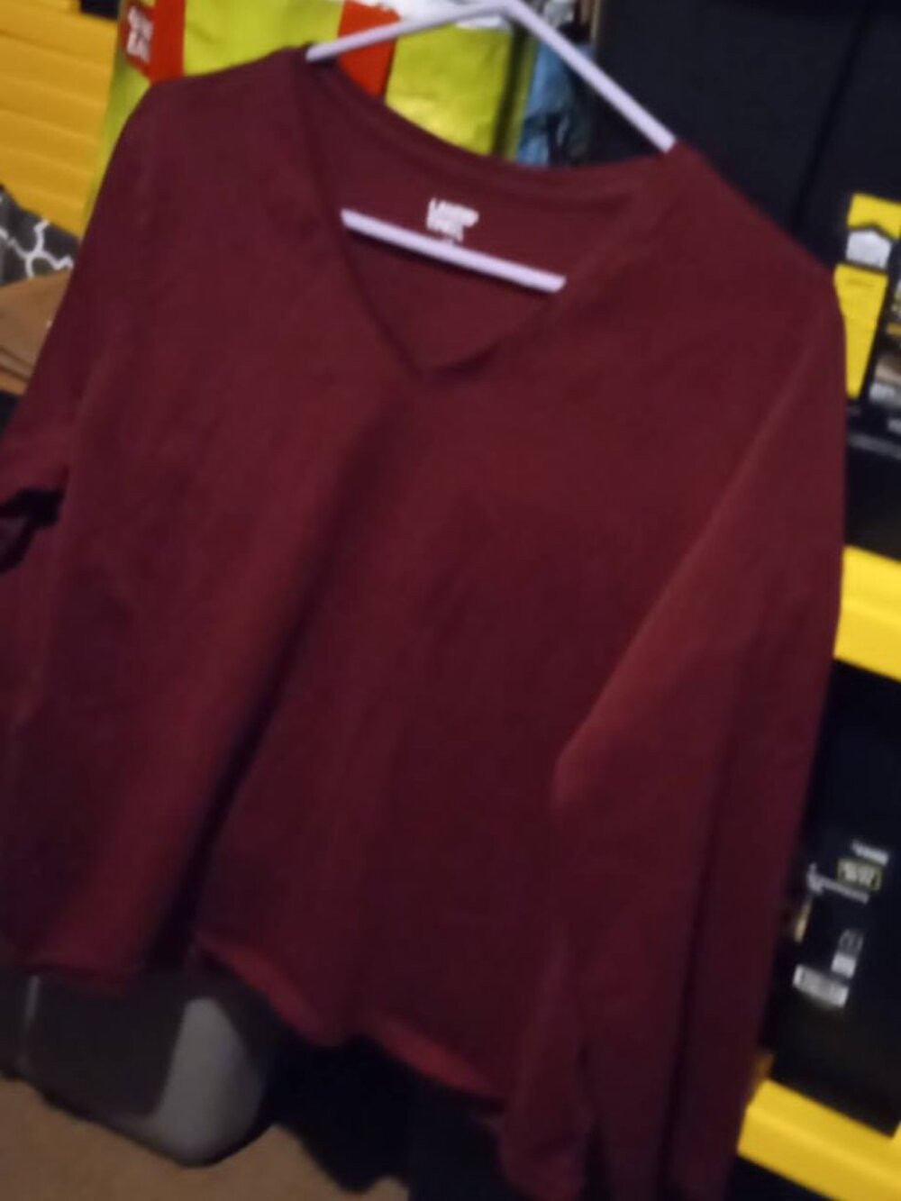 lands' end burgundy long sleeve L/P (14-16)